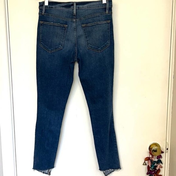 Frame Size 25 Le High Skinny Crop Jeans Arenas Frayed Released Hem - Picture 11 of 13
